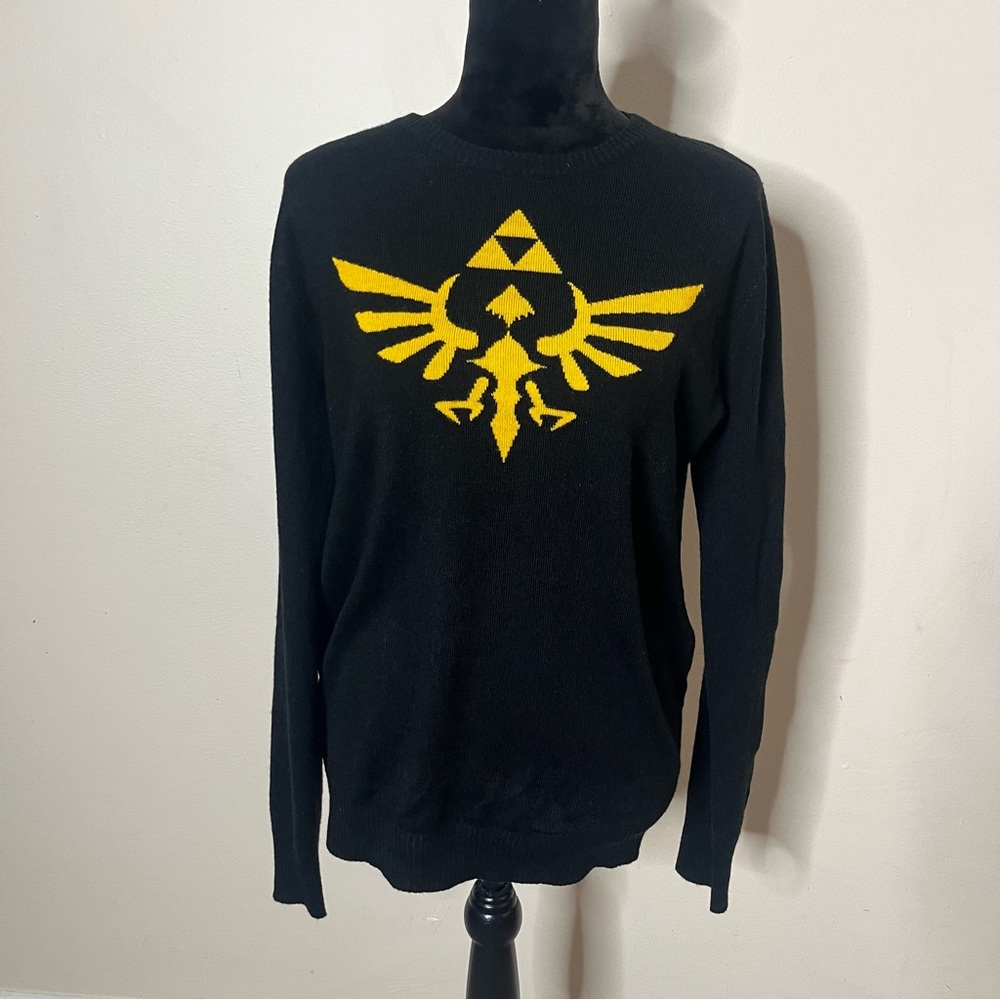Men’s Nintendo Legend Of Zelda‎ Triforce Graphic Knit Crewneck GamerSweater S